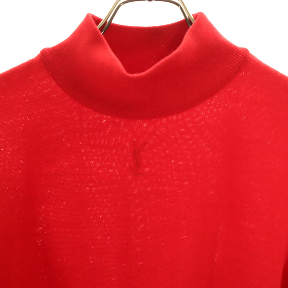 YVES SAINT LAURENT イヴサンローラン 長袖 ニット 上下 セットアップ M レッド スカート レディース