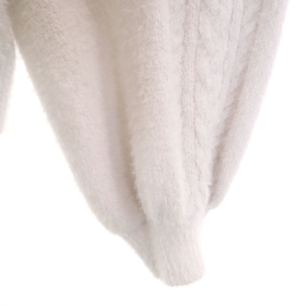 ジェラートピケ 長袖 Vネックカーディガン ルームウェア 上下 セットアップ F グレー gelato pique ふわモコ レディース