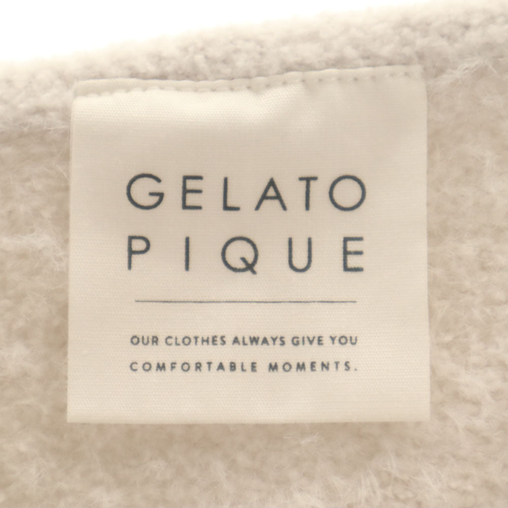 ジェラートピケ 長袖 Vネックカーディガン ルームウェア 上下 セットアップ F グレー gelato pique ふわモコ レディース