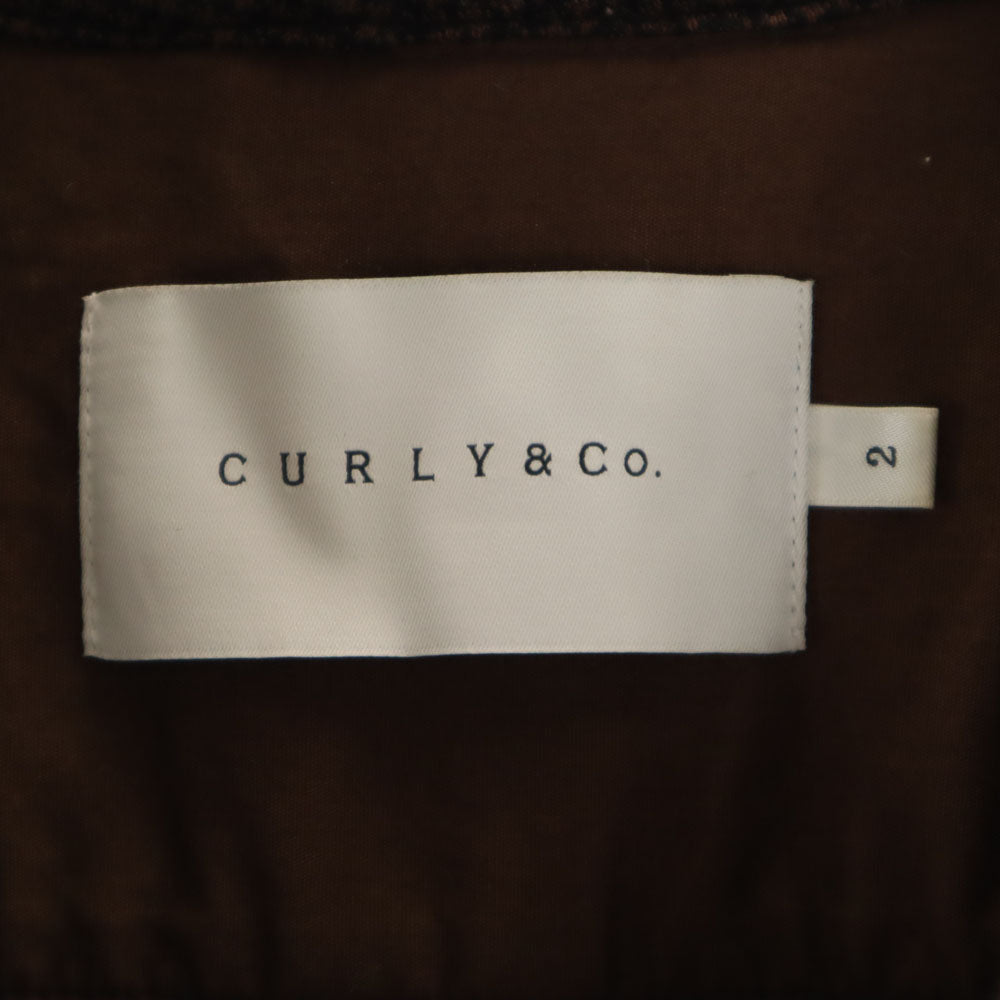 カーリーアンドシーオー 日本製 長袖 シャツ 上下 セットアップ 2 ブラウン メンズ