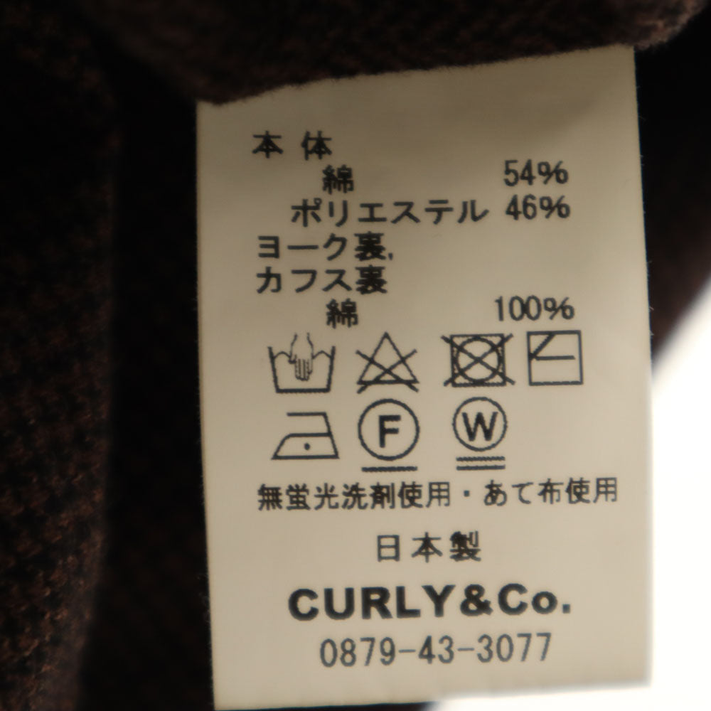 カーリーアンドシーオー 日本製 長袖 シャツ 上下 セットアップ 2 ブラウン メンズ