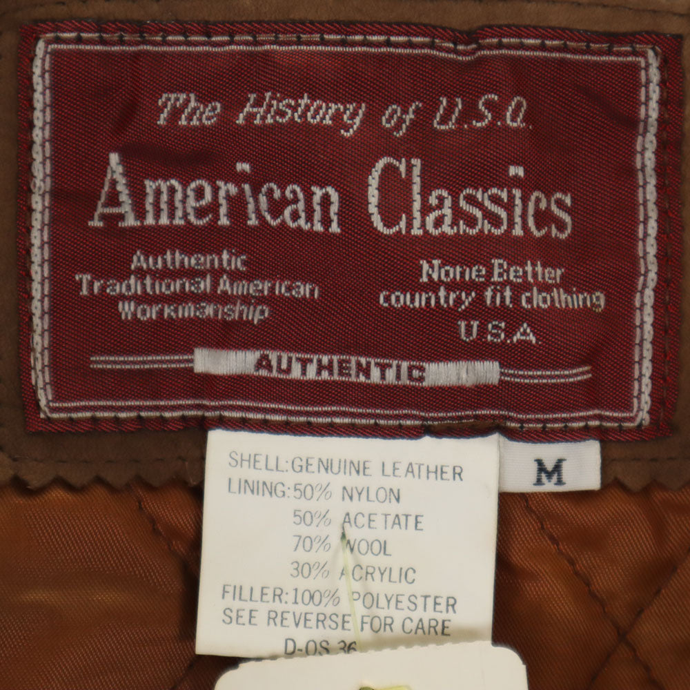 American Classics 未使用 本革 レザージャケット M ベージュ系 タグ付き メンズ