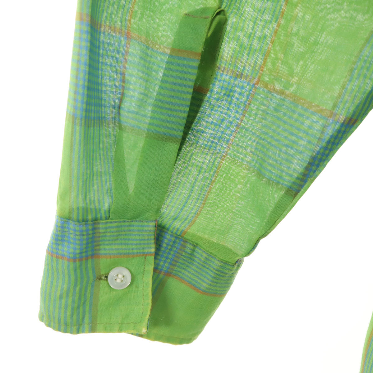 B.V.D 60s ヴィンテージ チェック柄 長袖 ボタンダウンシャツ M グリーン メンズ
