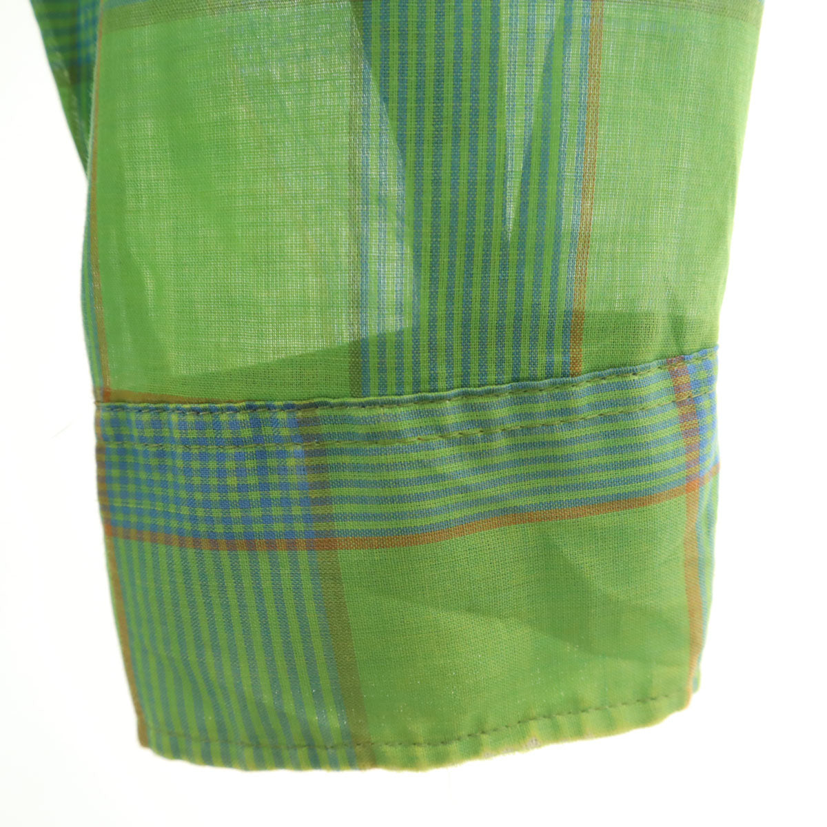 B.V.D 60s ヴィンテージ チェック柄 長袖 ボタンダウンシャツ M グリーン メンズ