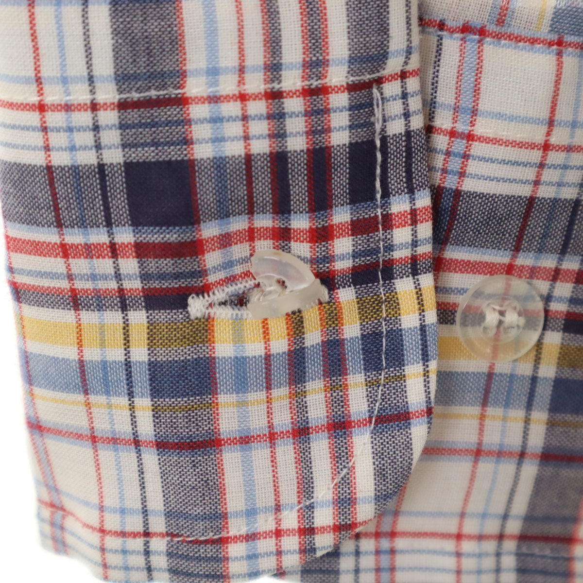 Levi's リーバイス 70s ヴィンテージビッグE 白タブ 衿芯 チェック柄 長袖 ボタンダウンシャツ M メンズ