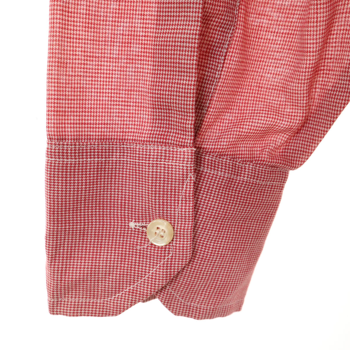 Manhattan マンハッタン 70s ヴィンテージ カナダ製 衿芯 長袖 ボタンダウンシャツ レッド メンズ