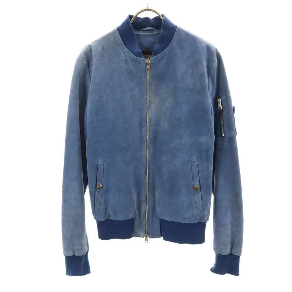 ミートパッキングディー イタリア製 羊革 レザージャケット S ブルー MEATPACKING D ブルゾン メンズ