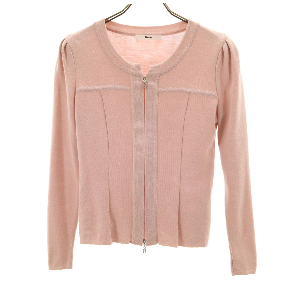 Rene ルネ ウール 日本製 ジップジャケット 36 ピンク レディース