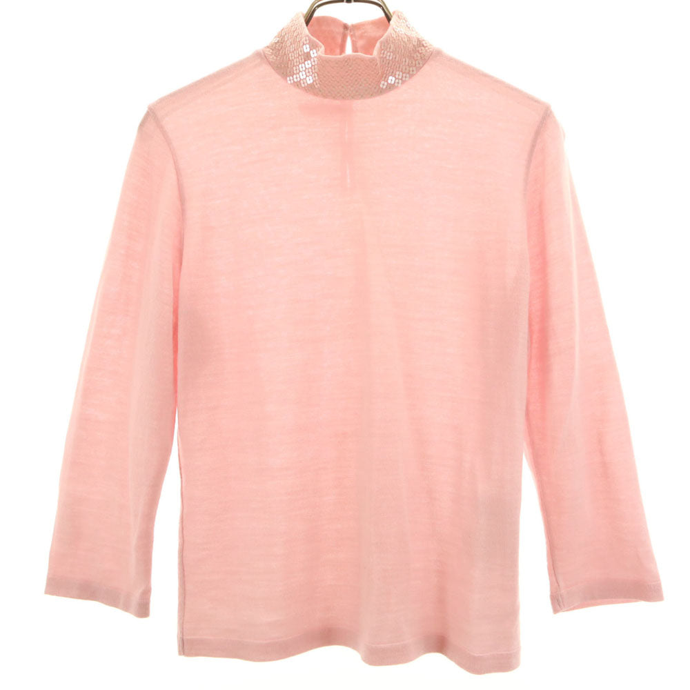 GIVENCHY ジバンシィ 90s 日本製 オールド 7分袖 ハイネック ニット M ピンク レディース