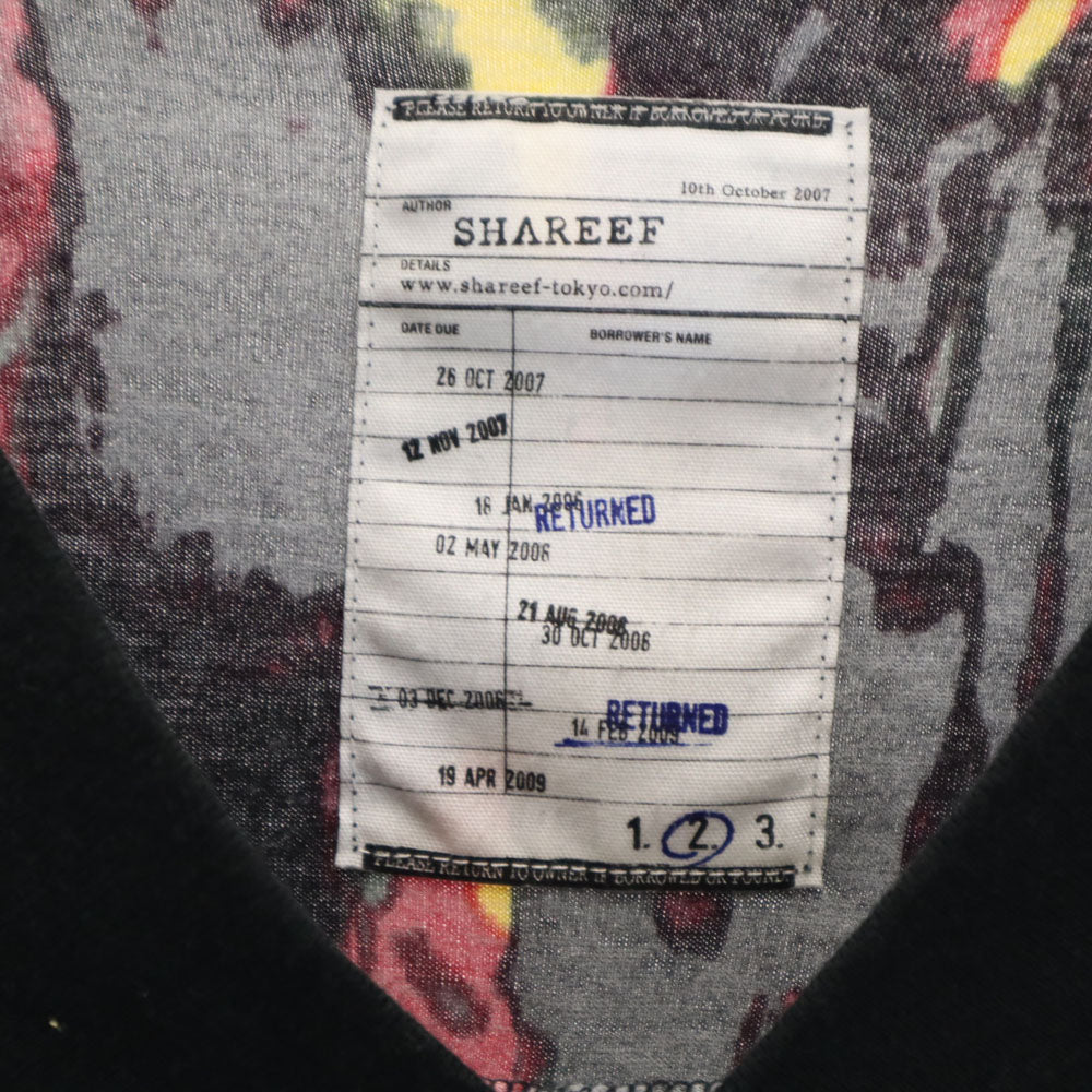 SHAREEF シャリーフ 日本製 長袖 Vネック カットソー 2 ブラック メンズ