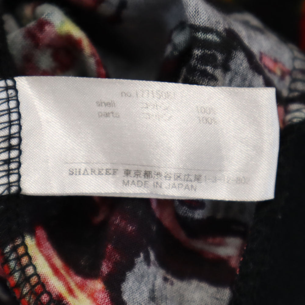 SHAREEF シャリーフ 日本製 長袖 Vネック カットソー 2 ブラック メンズ