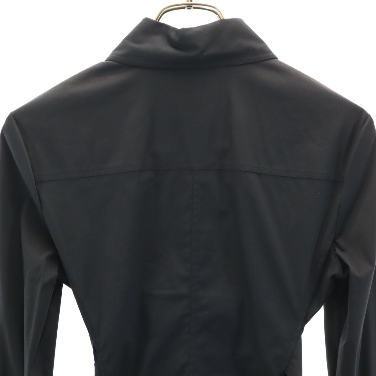 GUCCI グッチ イタリア製 長袖 ベルト付き シャツ 38 ブラック レディース