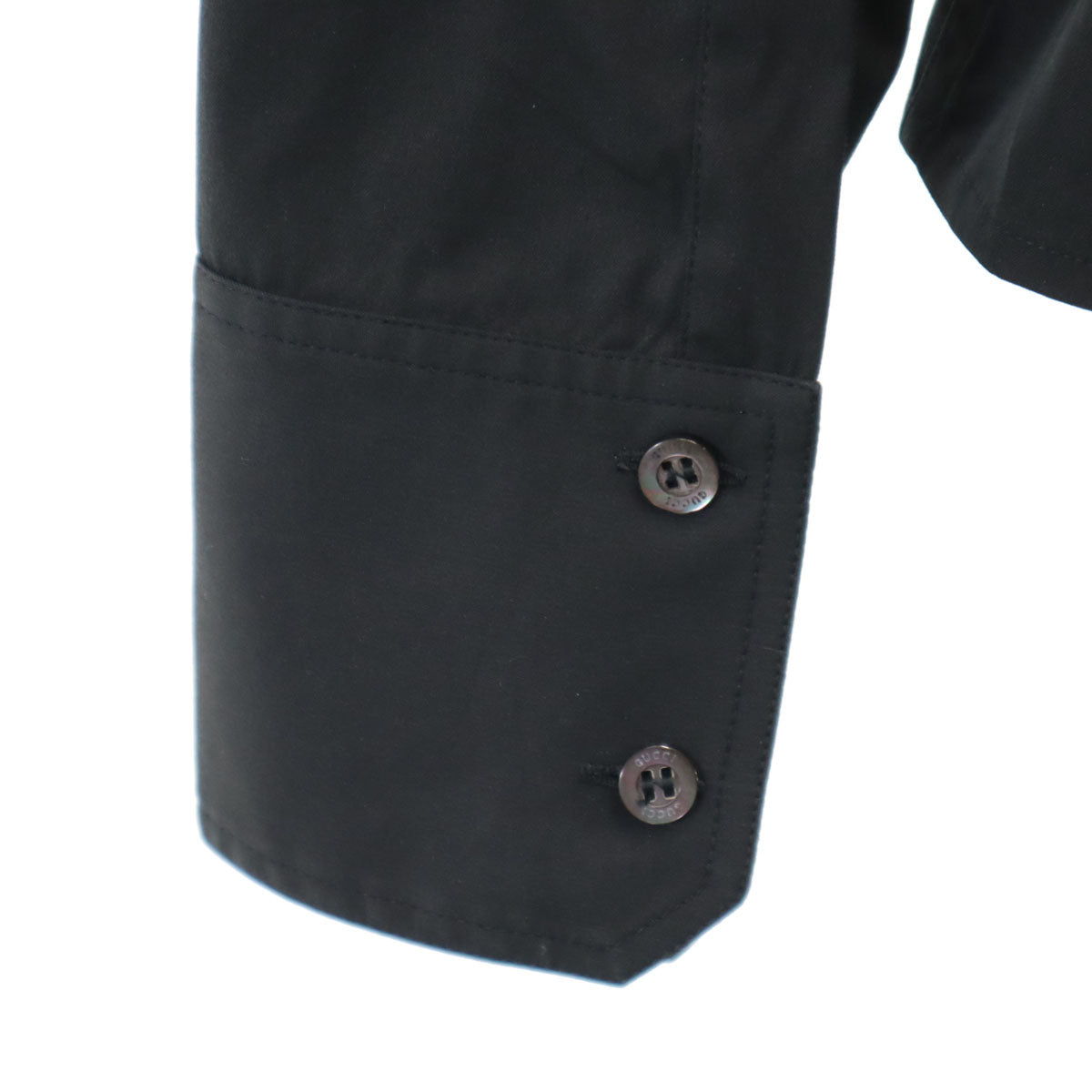 GUCCI グッチ イタリア製 長袖 ベルト付き シャツ 38 ブラック レディース