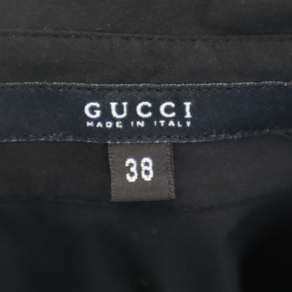 GUCCI グッチ イタリア製 長袖 ベルト付き シャツ 38 ブラック レディース