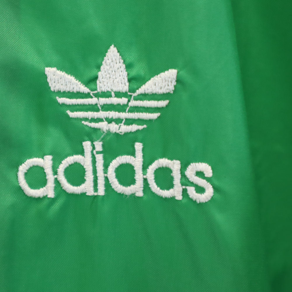 アディダス 70s 80s ヴィンテージ デサント製 トレフォイルロゴ ナイロンジャケット S グリーン adidas フード付き メンズ