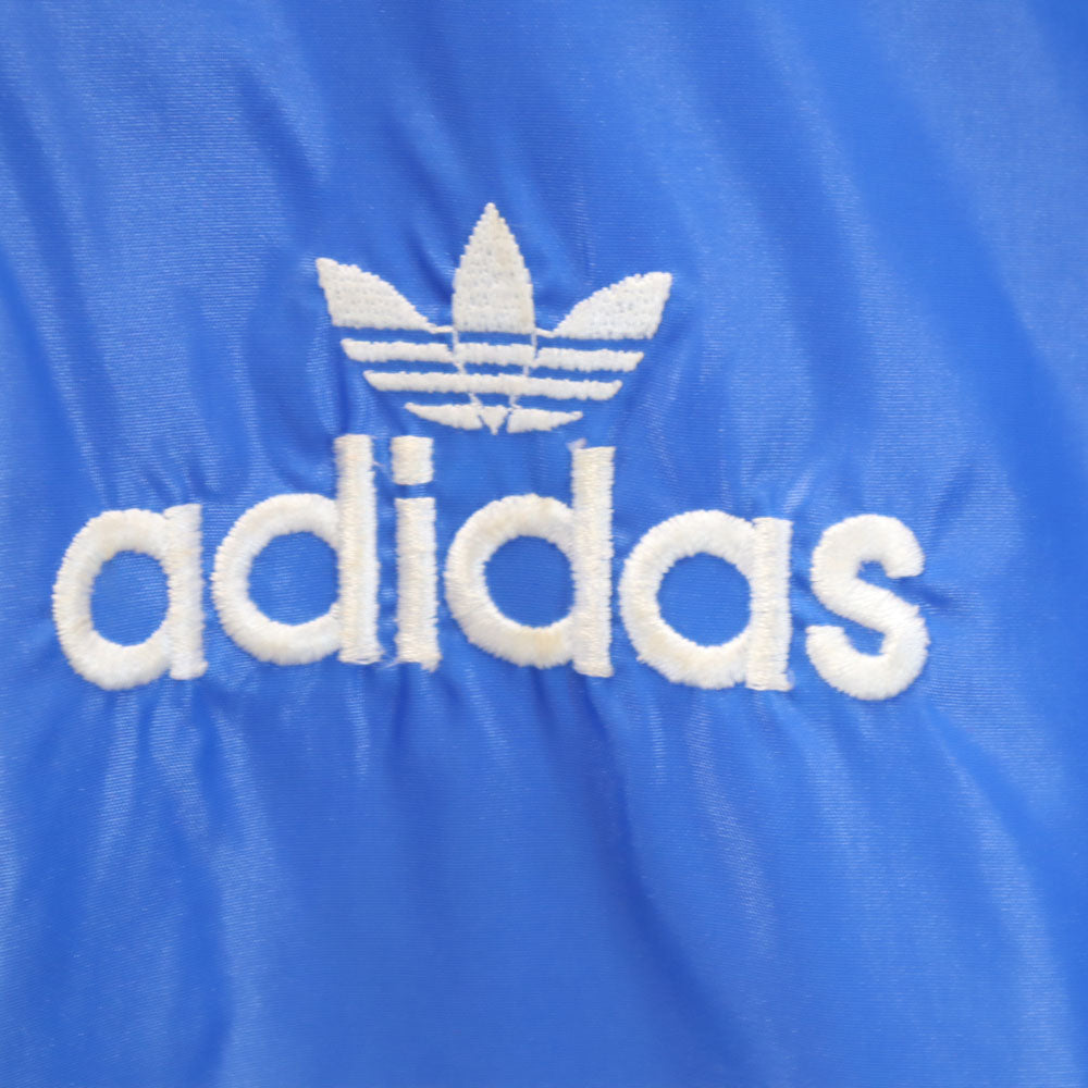 adidas アディダス 70s 80s ヴィンテージ デサント製 トレフォイルロゴ ナイロンジャケット S ブルー フード付き メンズ