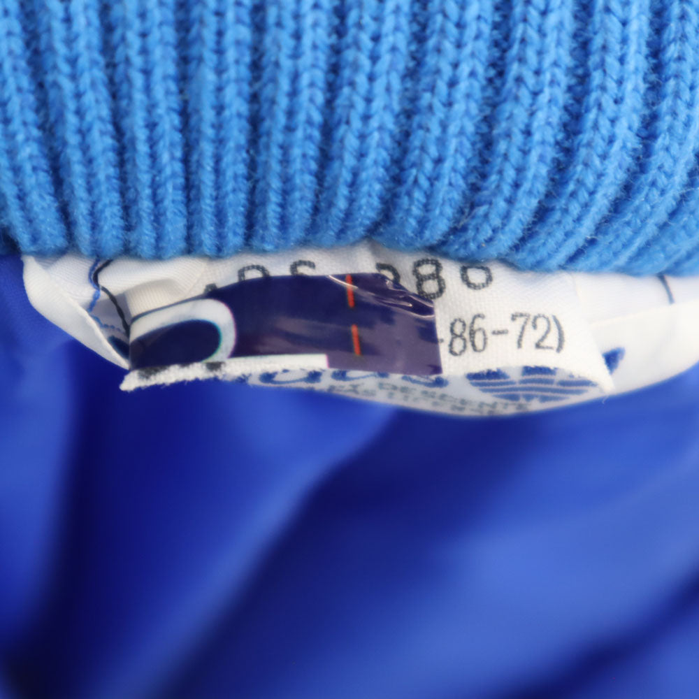 adidas アディダス 70s 80s ヴィンテージ デサント製 トレフォイルロゴ ナイロンジャケット S ブルー フード付き メンズ