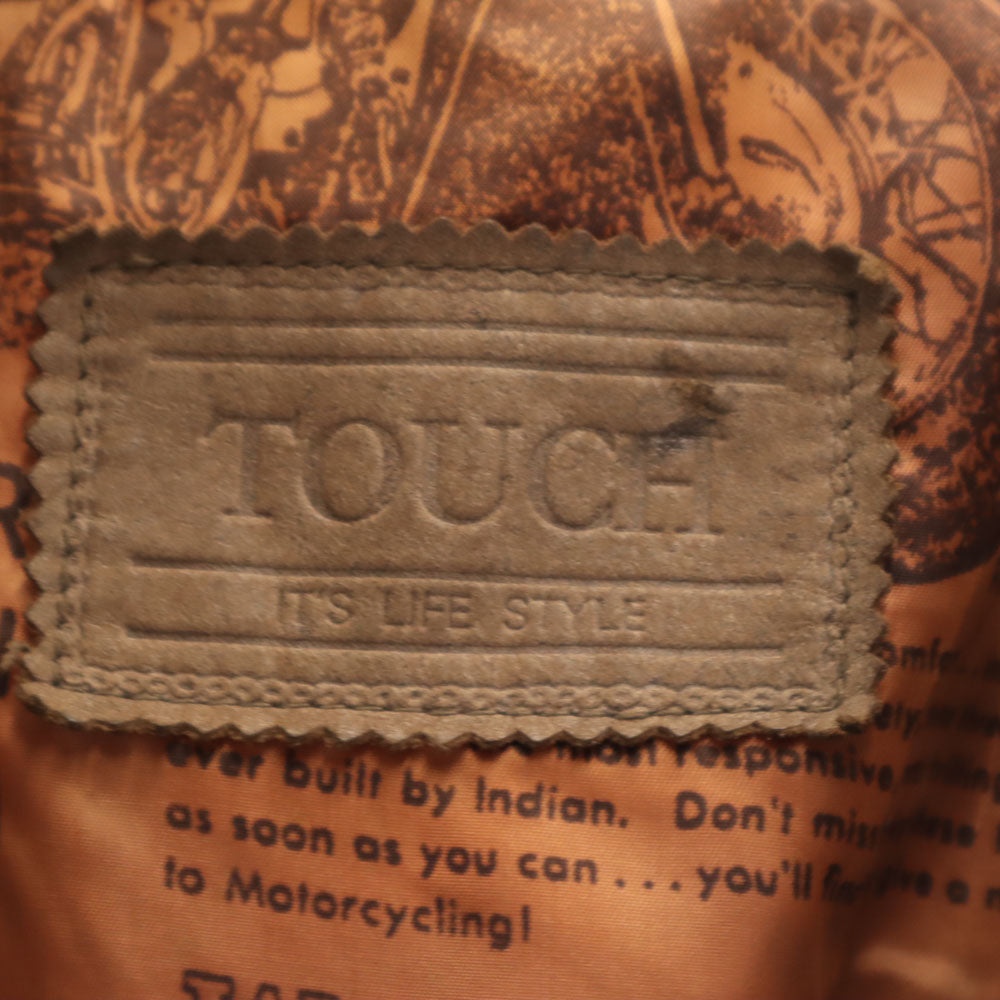 TOUCH 牛革 レザージャケット ブラウン メンズ