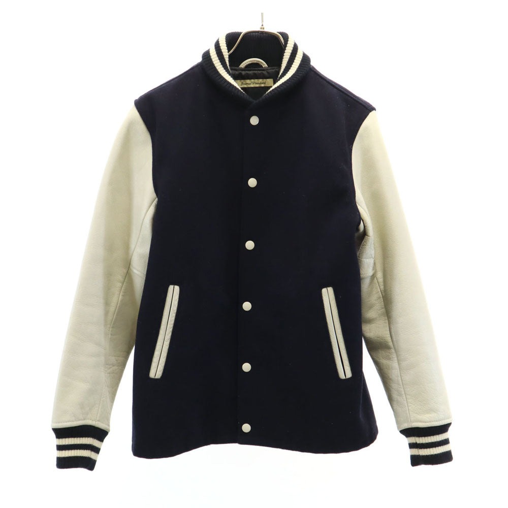 ジャーナルスタンダード 牛革レザー切替 スタジャン M ネイビー JOURNAL STANDARD ジャケット メンズ