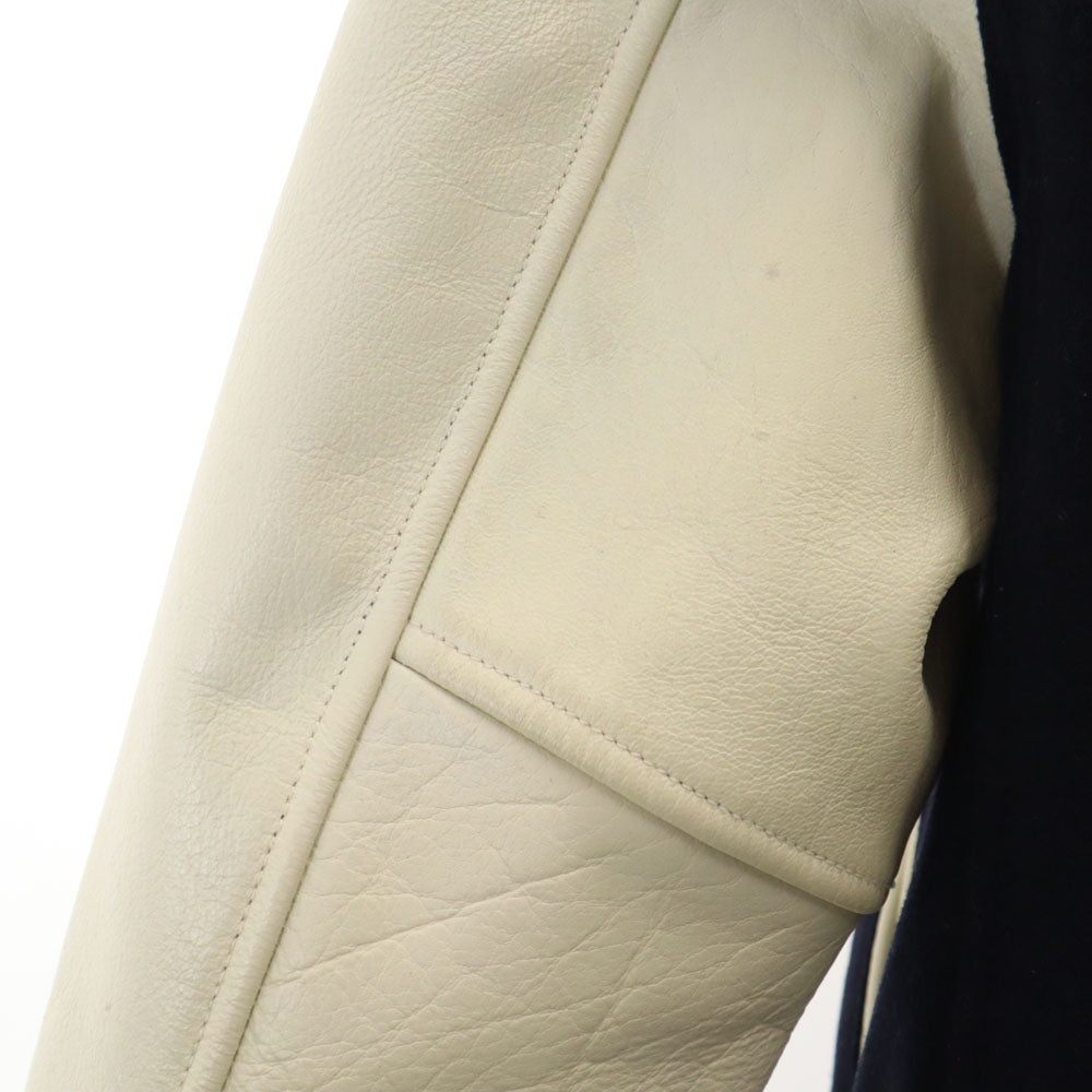 ジャーナルスタンダード 牛革レザー切替 スタジャン M ネイビー JOURNAL STANDARD ジャケット メンズ