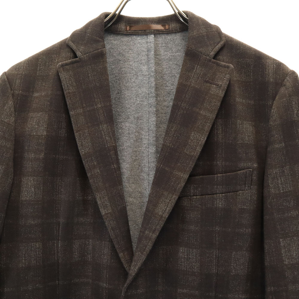 ビーミングバイビームス チェック柄 テーラードジャケット 44 ブラウン系 B:MING by BEAMS ストレッチ メンズ
