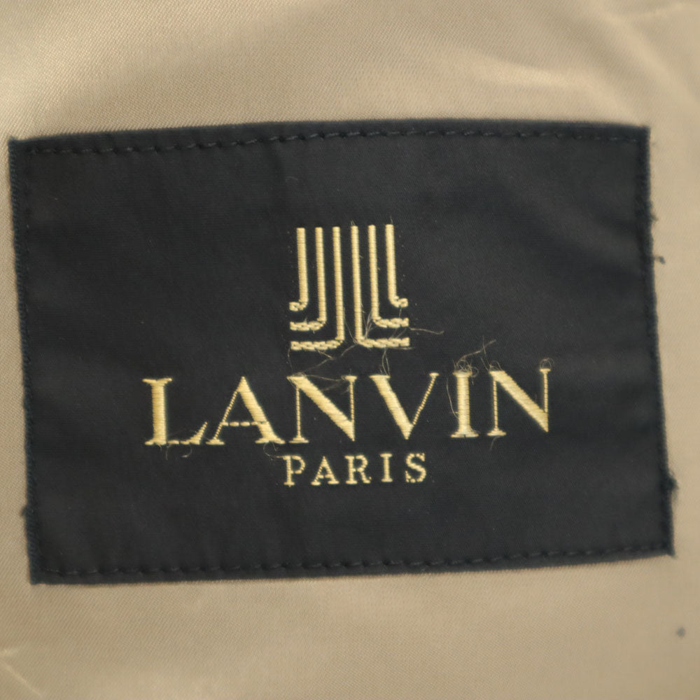 LANVIN ランバン 70s 80s ヴィンテージ ウールブレンド チェック柄 テーラードジャケット R50-46 ベージュ系 メンズ
