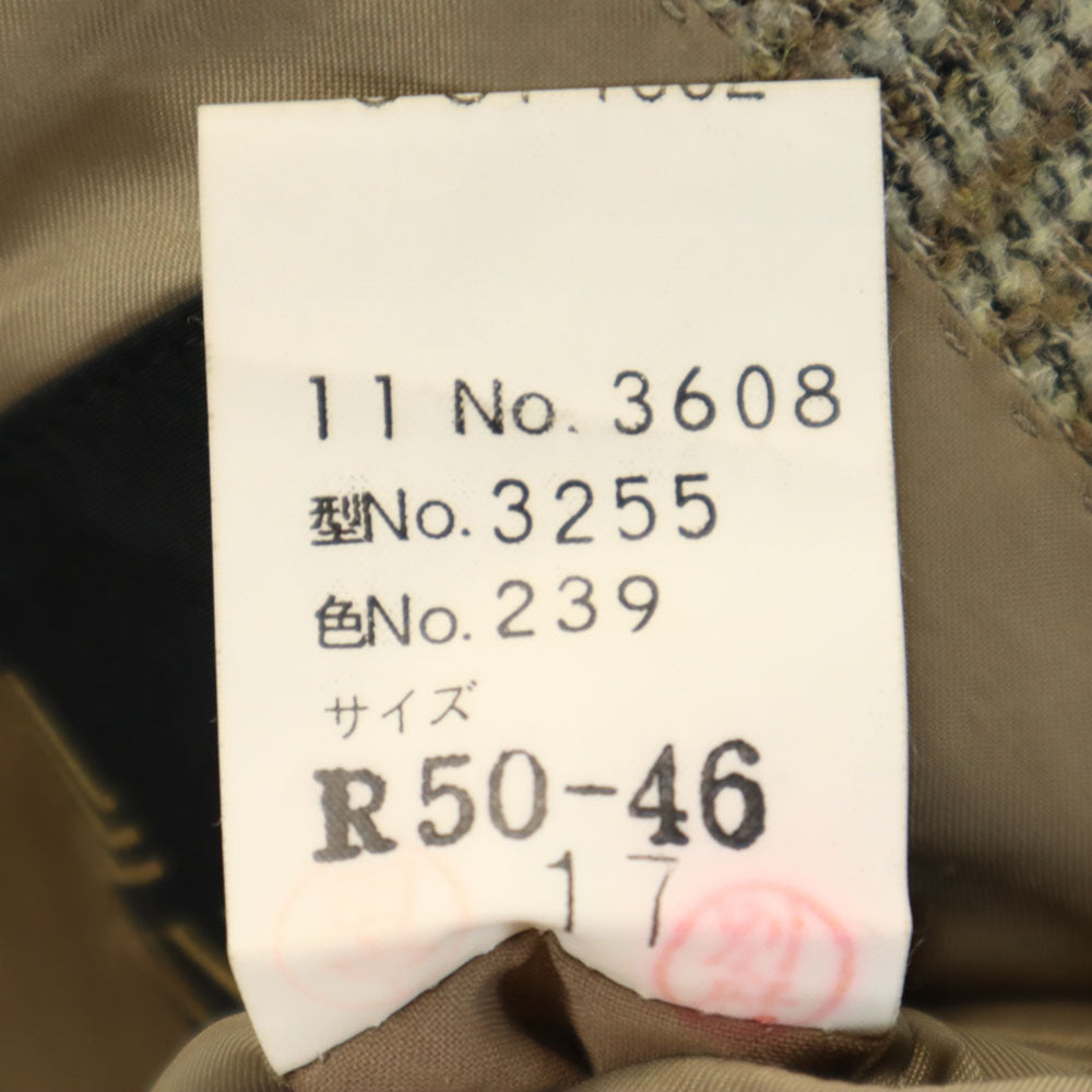 LANVIN ランバン 70s 80s ヴィンテージ ウールブレンド チェック柄 テーラードジャケット R50-46 ベージュ系 メンズ