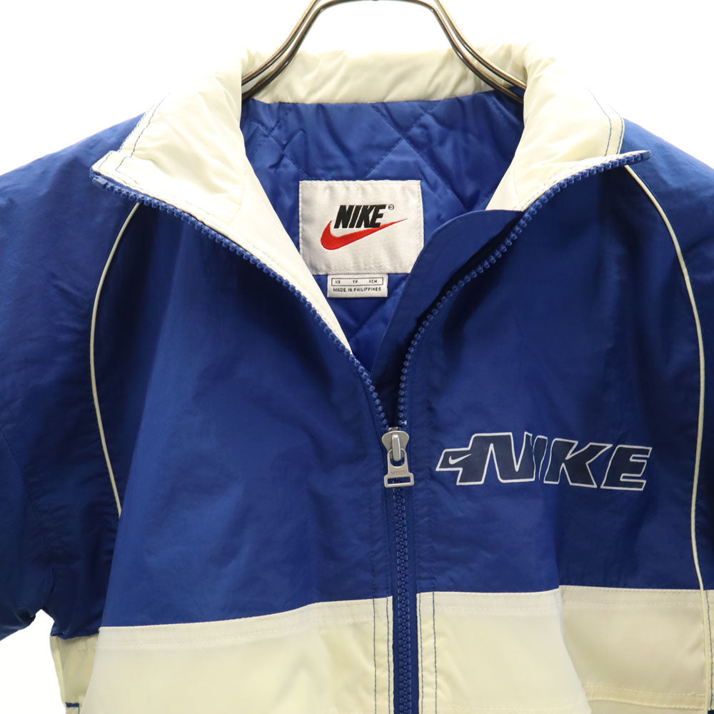 未使用 NIKE ナイキ 90s オールド 白タグ 未使用 ナイロンジャケット XS ブルー 裏キルティング タグ付き キッズ