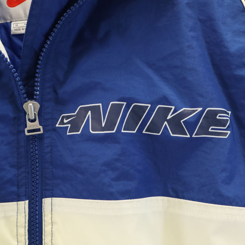 未使用 NIKE ナイキ 90s オールド 白タグ 未使用 ナイロンジャケット XS ブルー 裏キルティング タグ付き キッズ