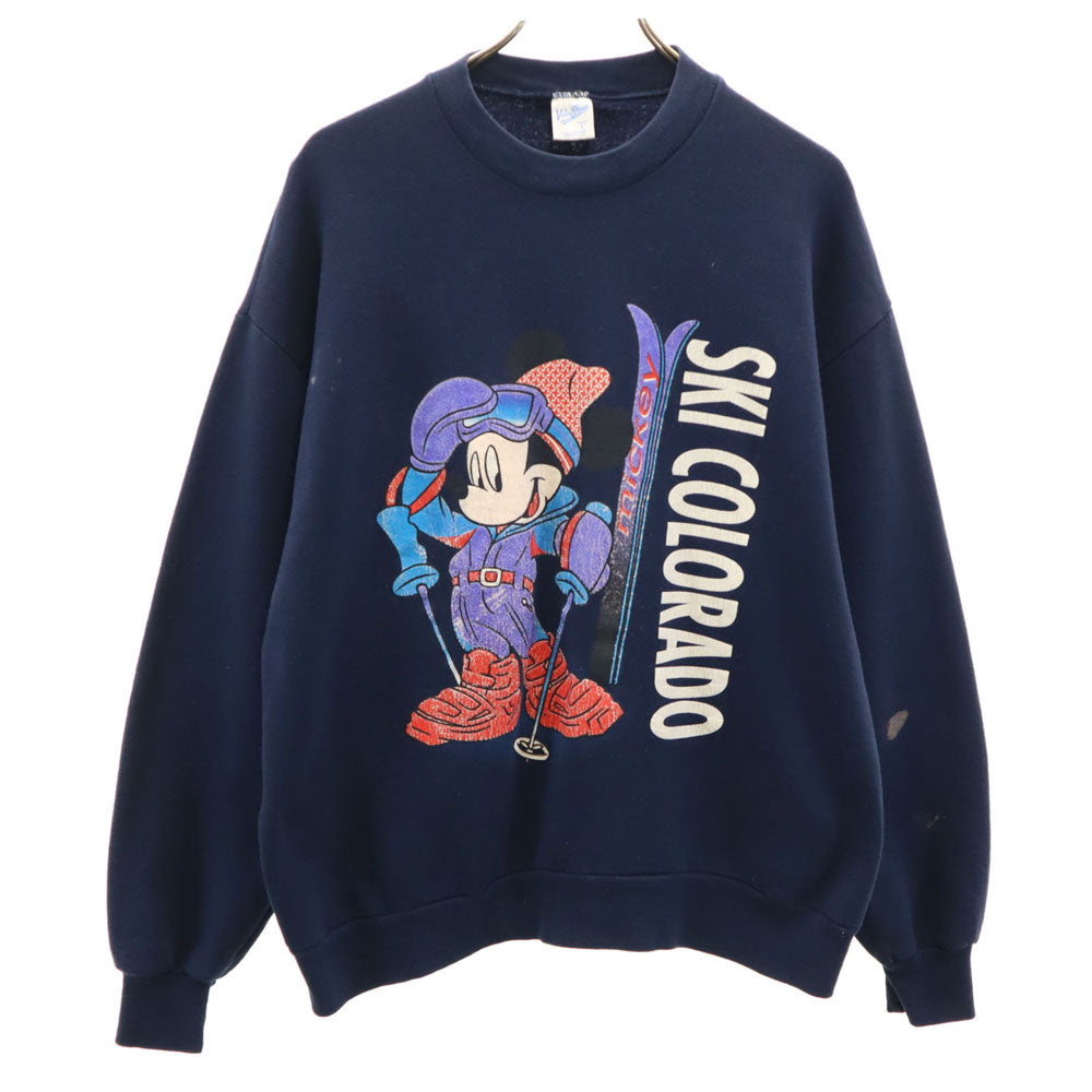 Velva Sheen ベルバシーン 90s オールド ミッキーマウス 長袖 スウェット トレーナー L ネイビー ディズニー メンズ