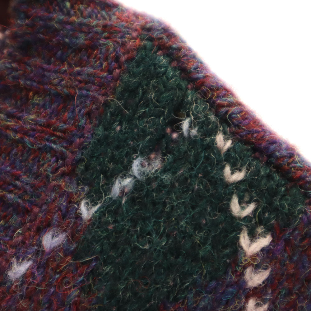 チャップスラルフローレン 70s ヴィンテージ シェットランドウール アーガイル柄 Vネック ニットベスト S パープル系 CHAPS RALPH LAUREN メンズ