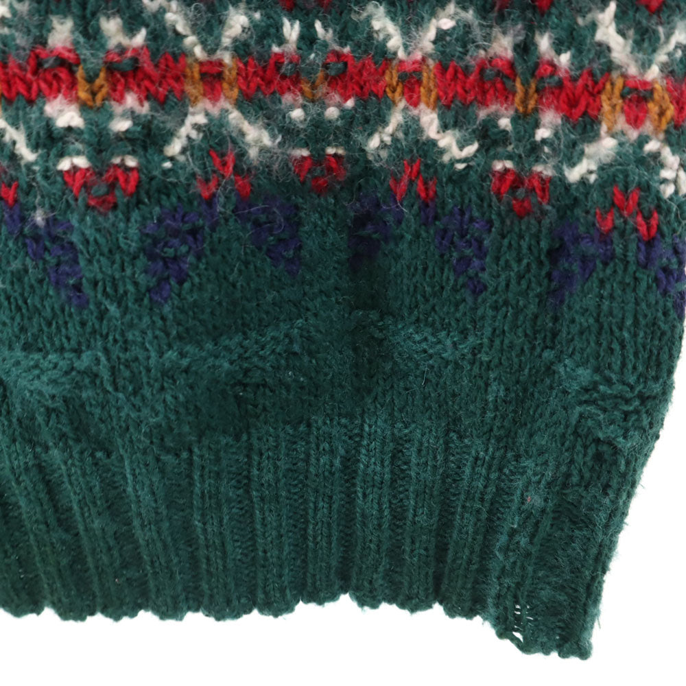 ALPS 80s 90s USA製 オールド ノルディック柄 長袖 セーター XL グリーン ニット メンズ