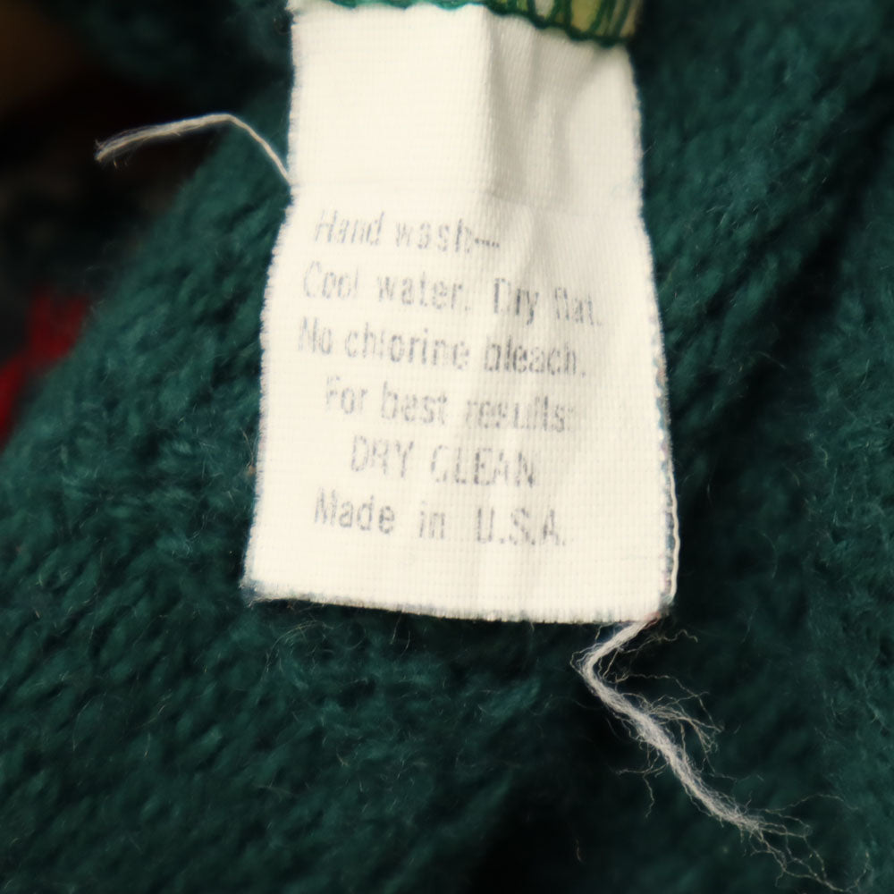 ALPS 80s 90s USA製 オールド ノルディック柄 長袖 セーター XL グリーン ニット メンズ