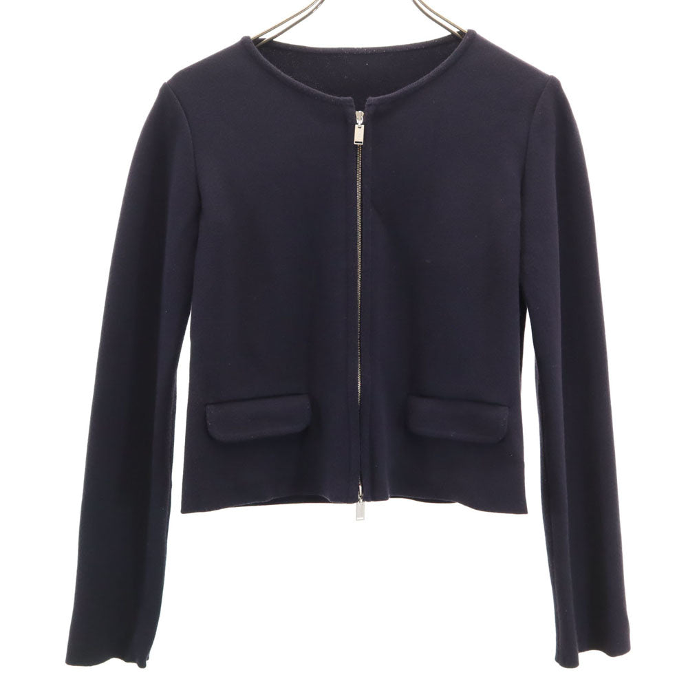 FOXEY フォクシー 日本製 長袖 ジップアップ カーディガン 38 濃紺 レディース