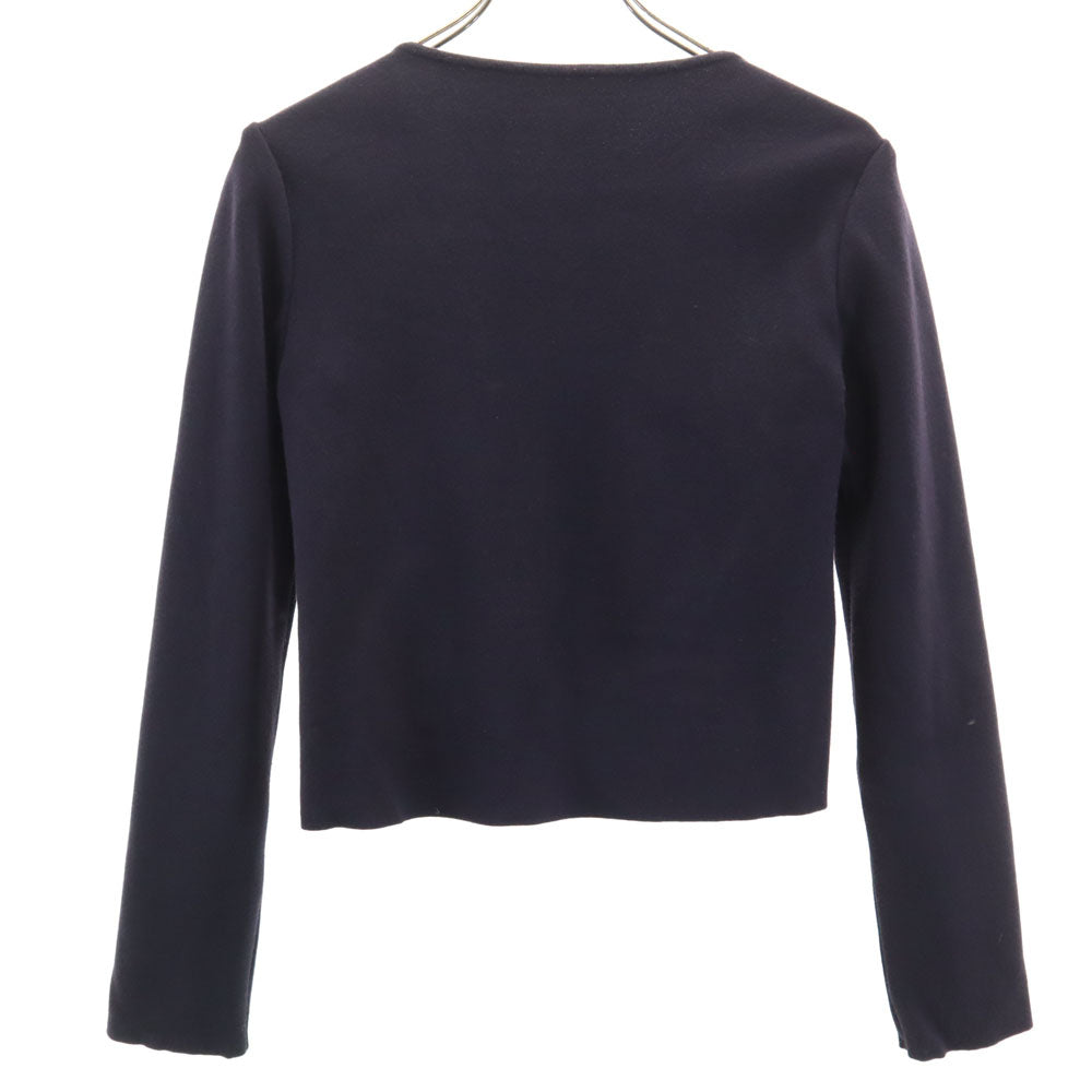 FOXEY フォクシー 日本製 長袖 ジップアップ カーディガン 38 濃紺 レディース