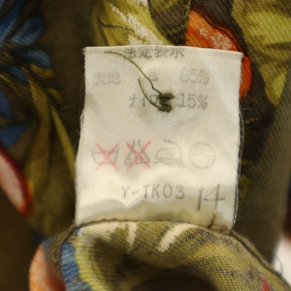 Christian Dior SPORTS クリスチャンディオールスポーツ 90s オールド 花柄 長袖 シャツ M カーキ系 レディース