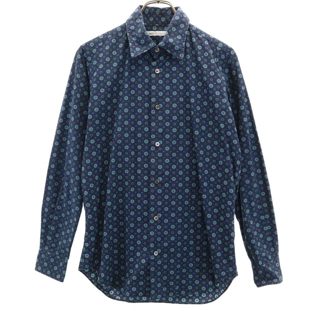 JOHN LAWRENCE SULLIVAN ジョンローレンスサリバン 日本製 総柄 長袖 シャツ 36 ネイビー メンズ