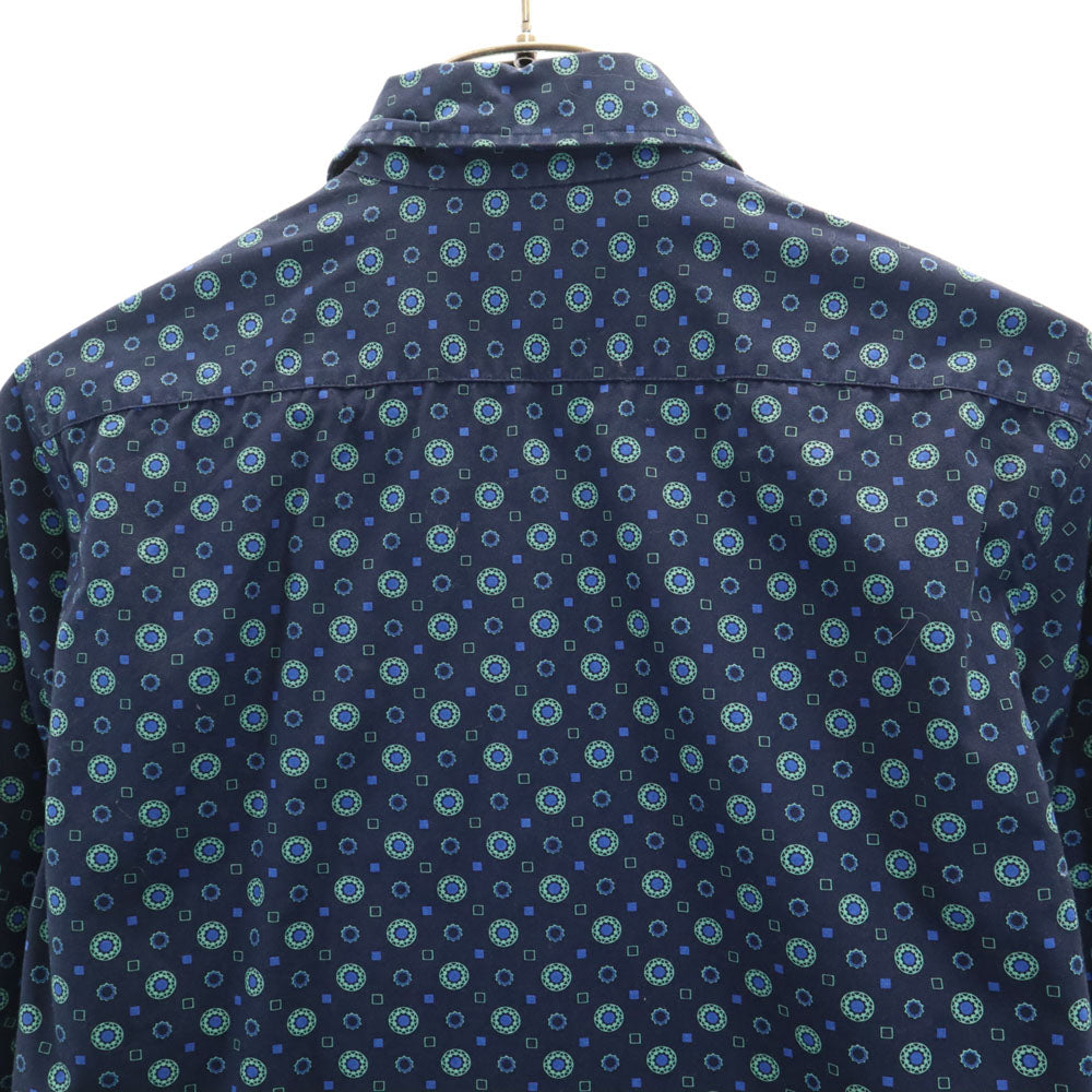 JOHN LAWRENCE SULLIVAN ジョンローレンスサリバン 日本製 総柄 長袖 シャツ 36 ネイビー メンズ