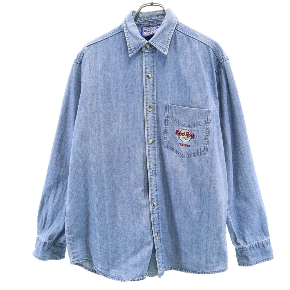 ハードロック 長袖 シャツ S ブルー Hard Rock メンズ