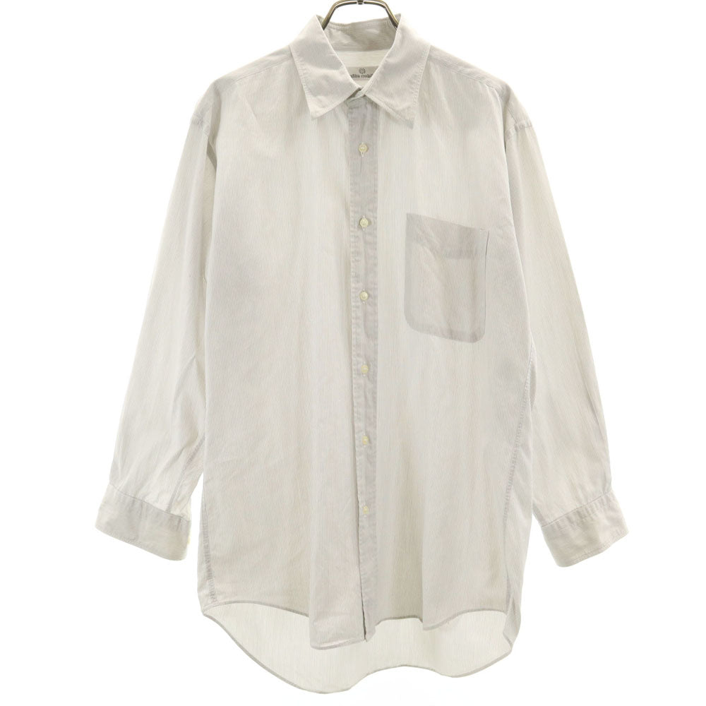 ミラショーン 日本製 ストライプ柄 長袖 シャツ ブルー系 mila schon メンズ