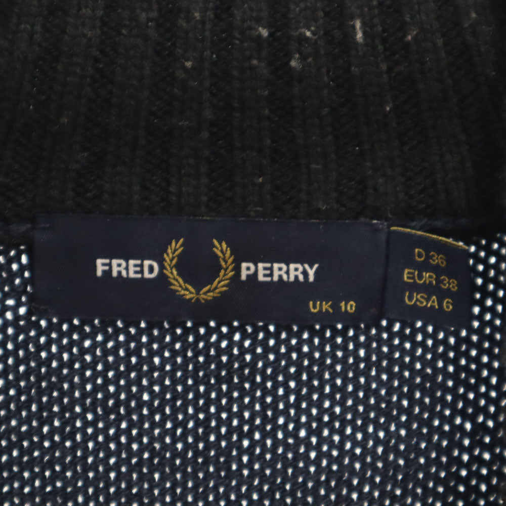 FRED PERRY フレッドペリー 長袖 セーター UK10 ネイビー ニット レディース
