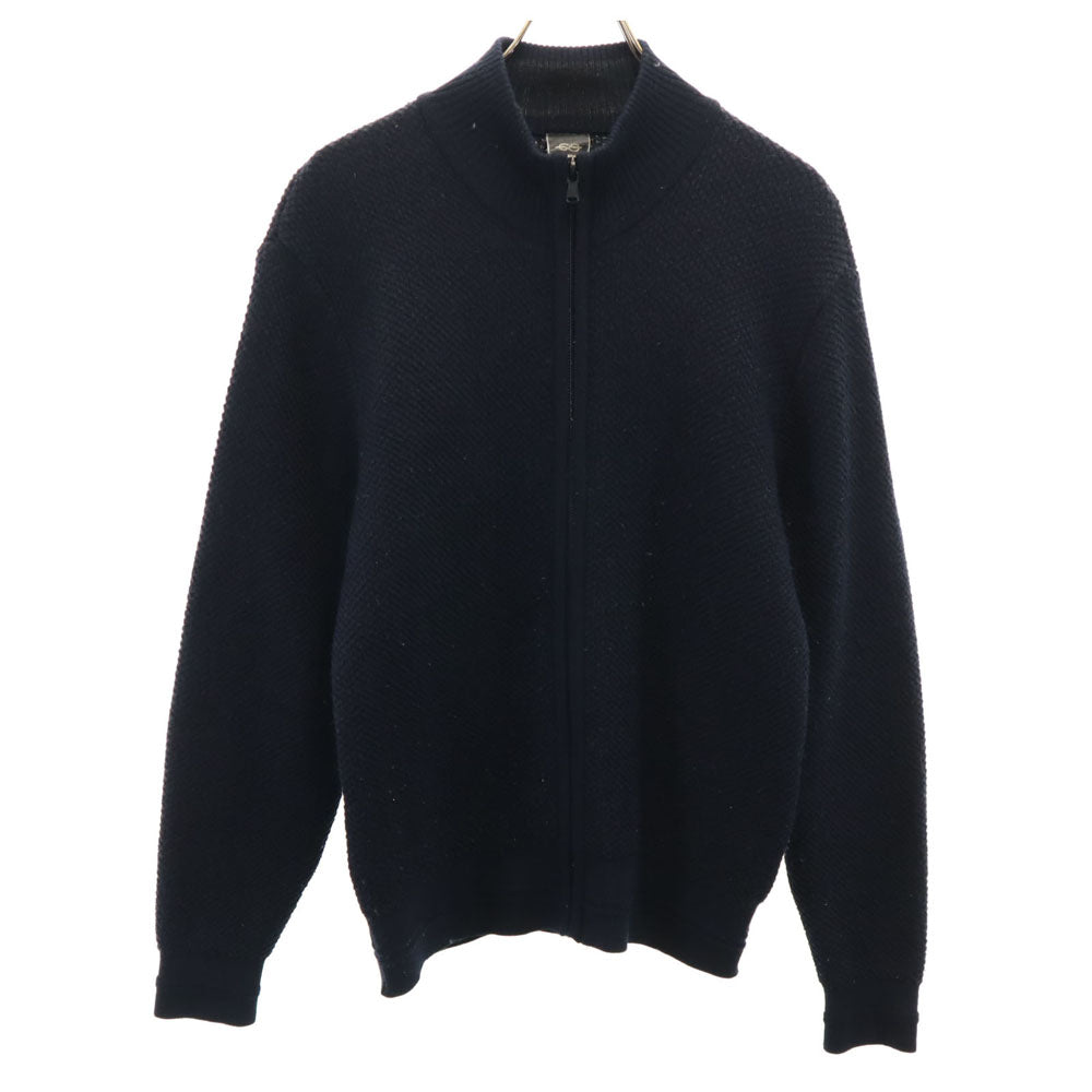 ダーバン 日本製 ニットジャケット M ネイビー Durban ブルゾン メンズ