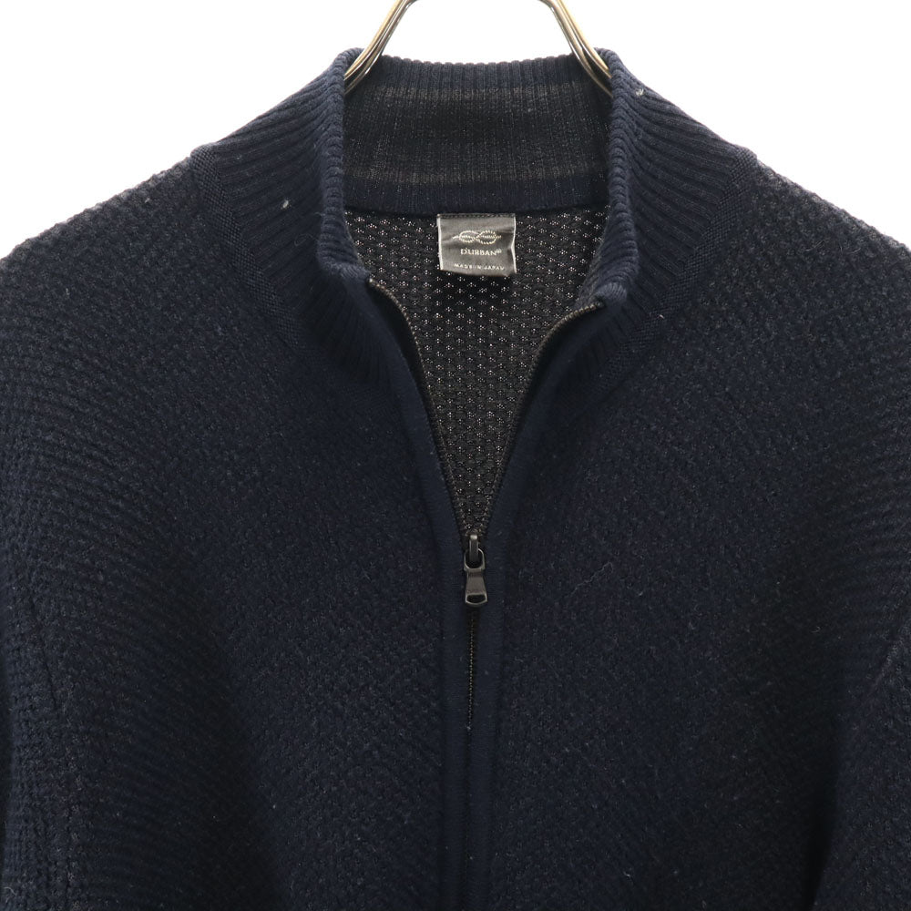 ダーバン 日本製 ニットジャケット M ネイビー Durban ブルゾン メンズ