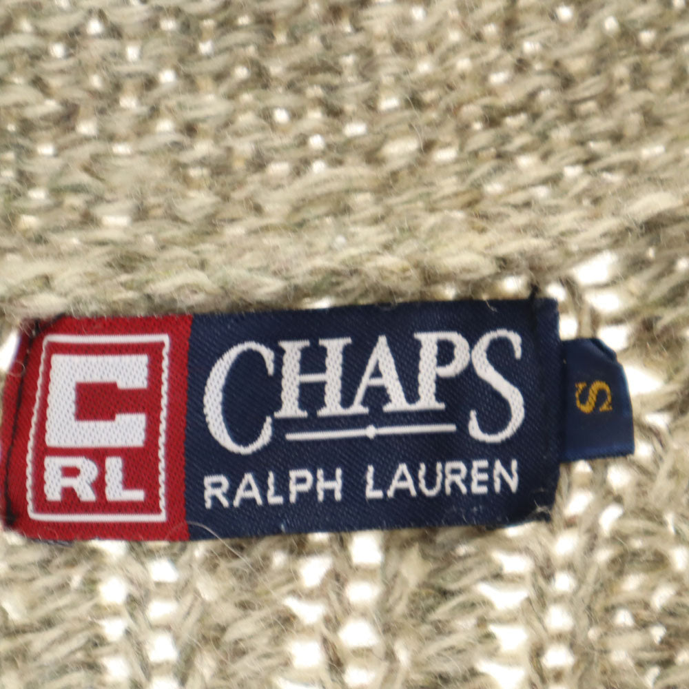 チャップスラルフローレン 90s ショールカラー ニットジャケット S グレージュ CHAPS RALPH LAUREN メンズ