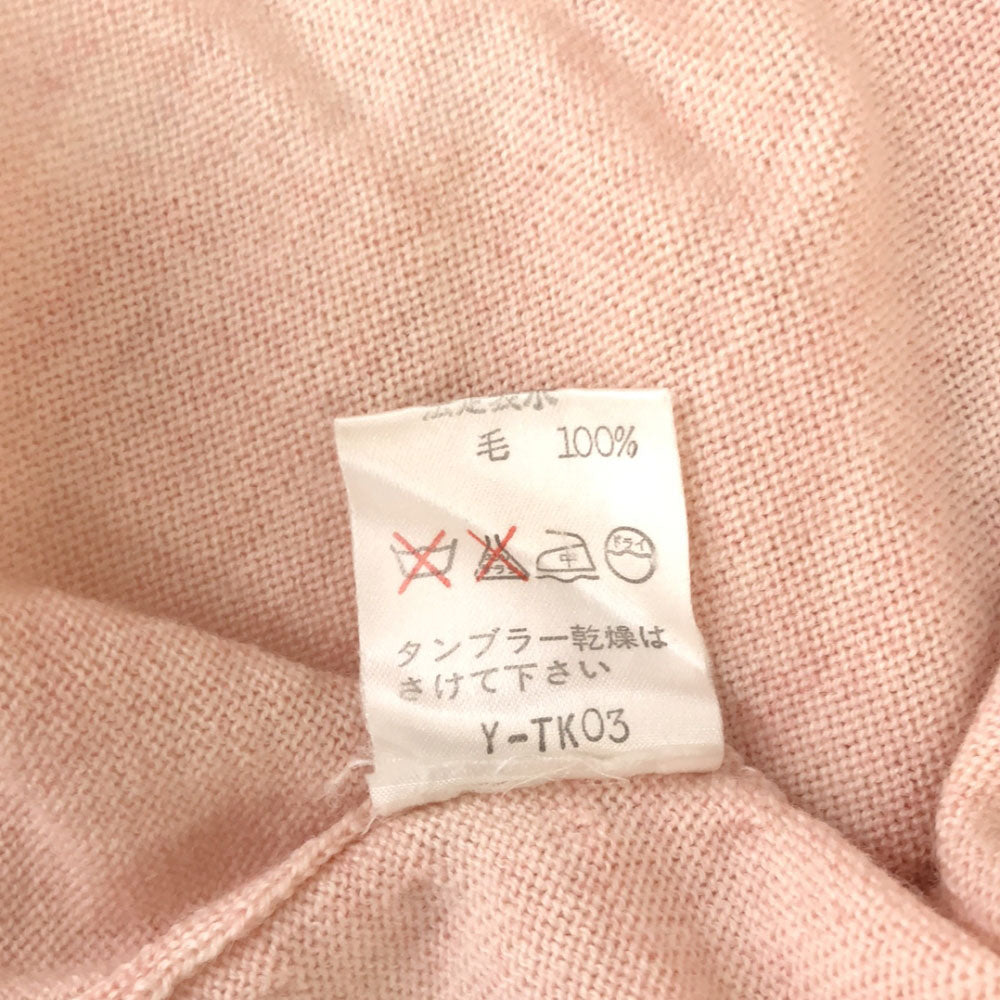 Christian Dior SPORTS クリスチャンディオール スポーツ 90s ウール オールド 長袖 ハイネック Aライン ニット M サーモンピンク×ブラック セーター レディース