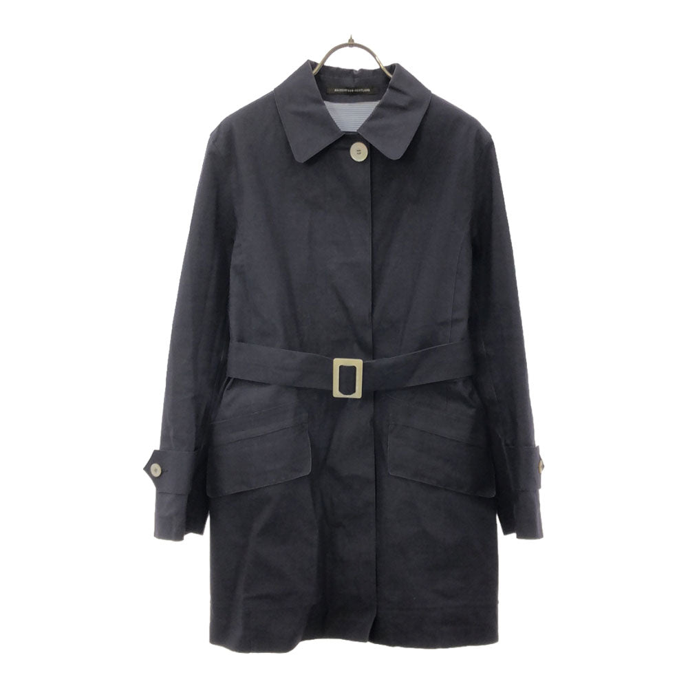 Mackintosh マッキントッシュ イギリス製 ゴム引き ステンカラーコート 36 ネイビー レディース