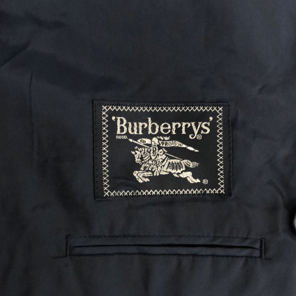 Burberrys バーバリーズ 90s ウール オールド ストライプ ダブル テーラードジャケット AB5 ネイビー メンズ