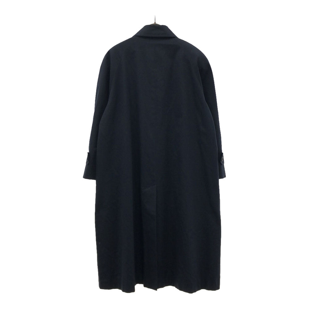 Aquascutum アクアスキュータム 80s イングランド製 ヴィンテージ 半袖 ステンカラーコート 45 ネイビー系 裏地付き レディース