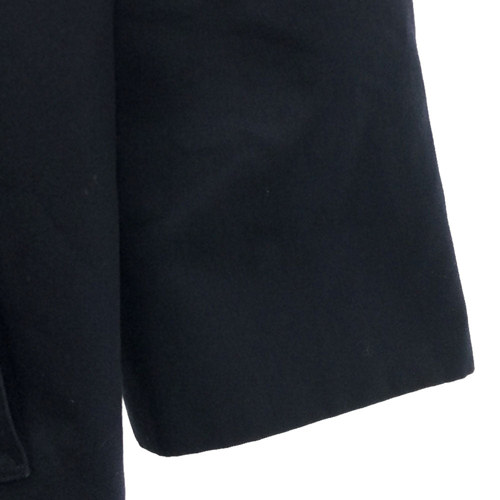 Aquascutum アクアスキュータム 80s イングランド製 ヴィンテージ 半袖 ステンカラーコート 45 ネイビー系 裏地付き レディース