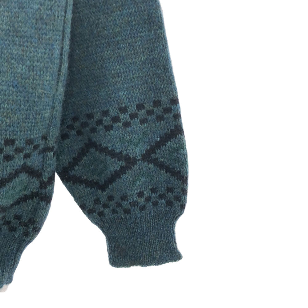 de Warchis in roma 90s イタリア製 オールド 刺繍 長袖 セーター 54 グリーン系 ニット メンズ